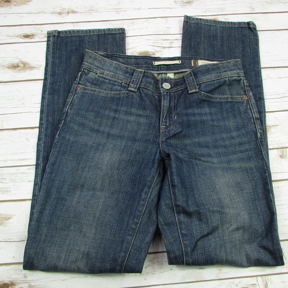 Gap Stretch Straight Jeans Lightly Distressed Dark - Picture 4 of 7